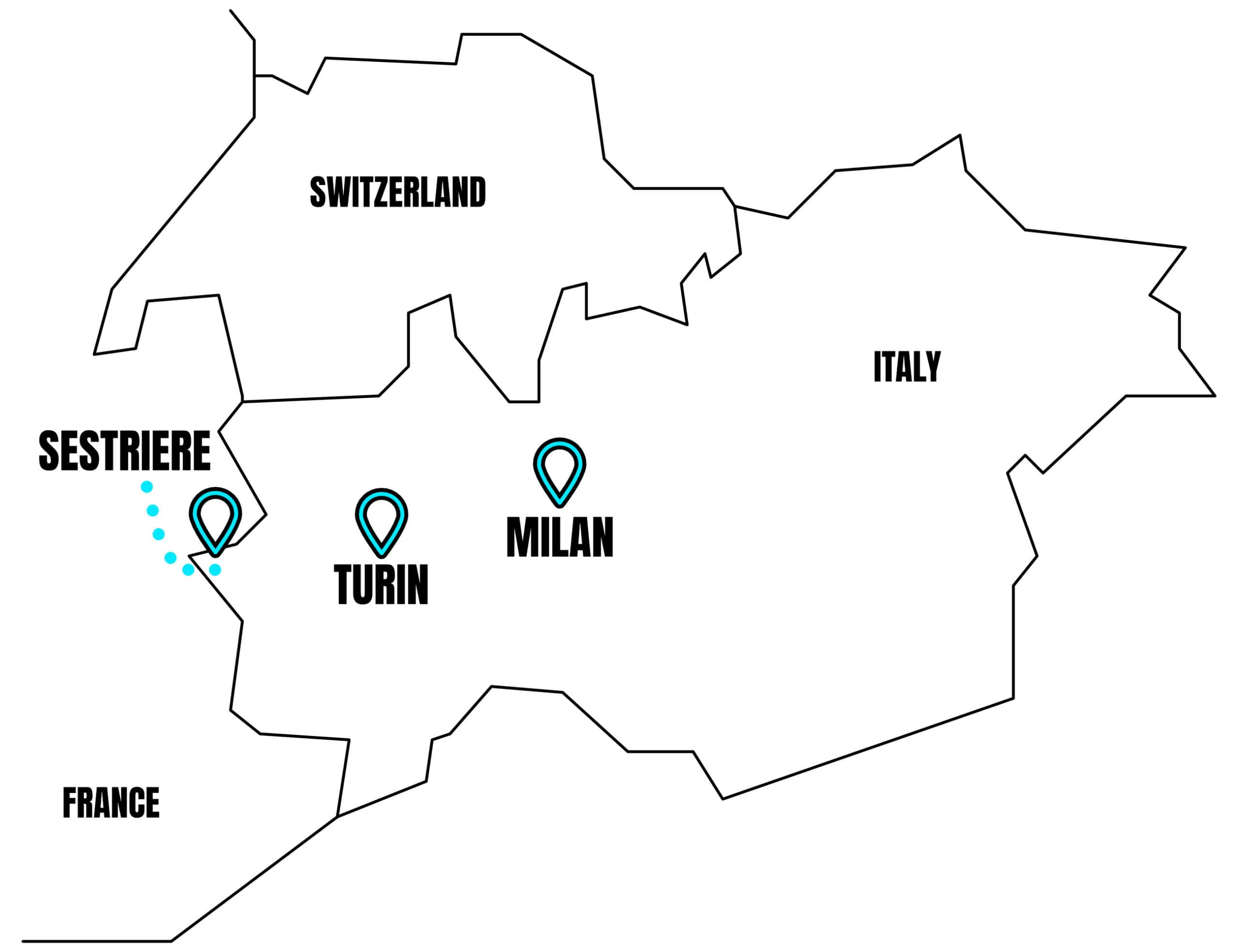 Sestriere location map